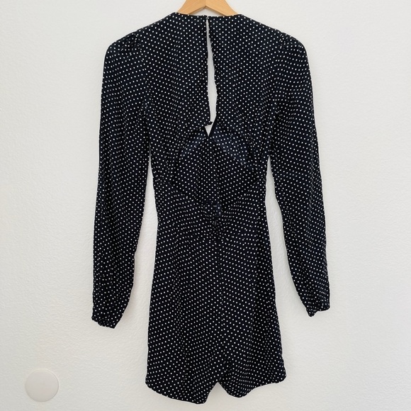 Reformation Black Polka Dot Romper | Long Sleeve | Minimalist XS - Picture 1 of 7
